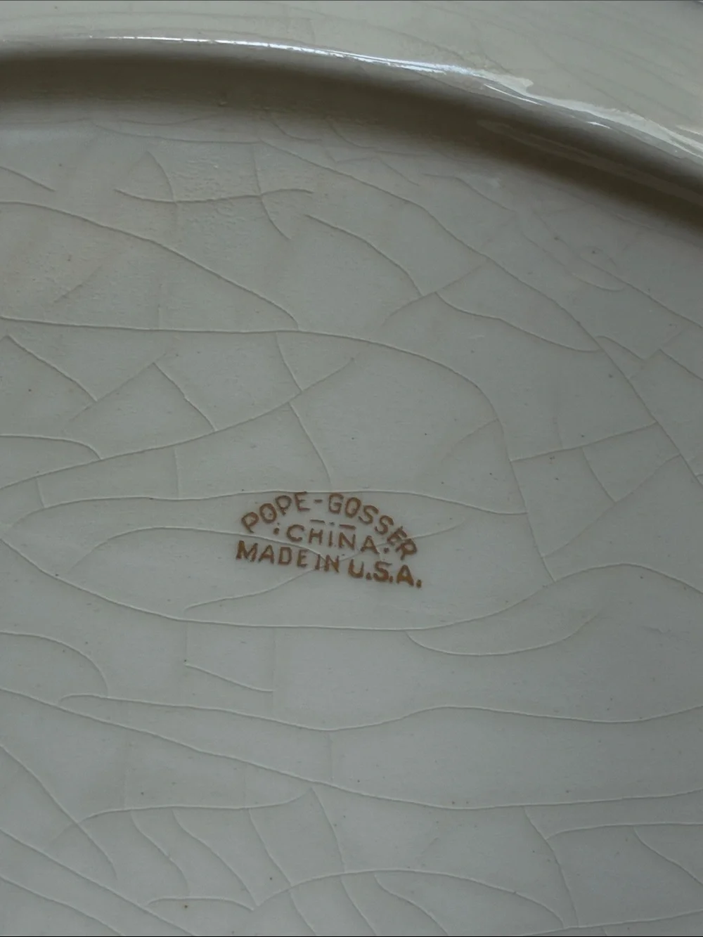 Vintage Pope Gosser 1151 Floral Fruit Pattern Serving Bowl